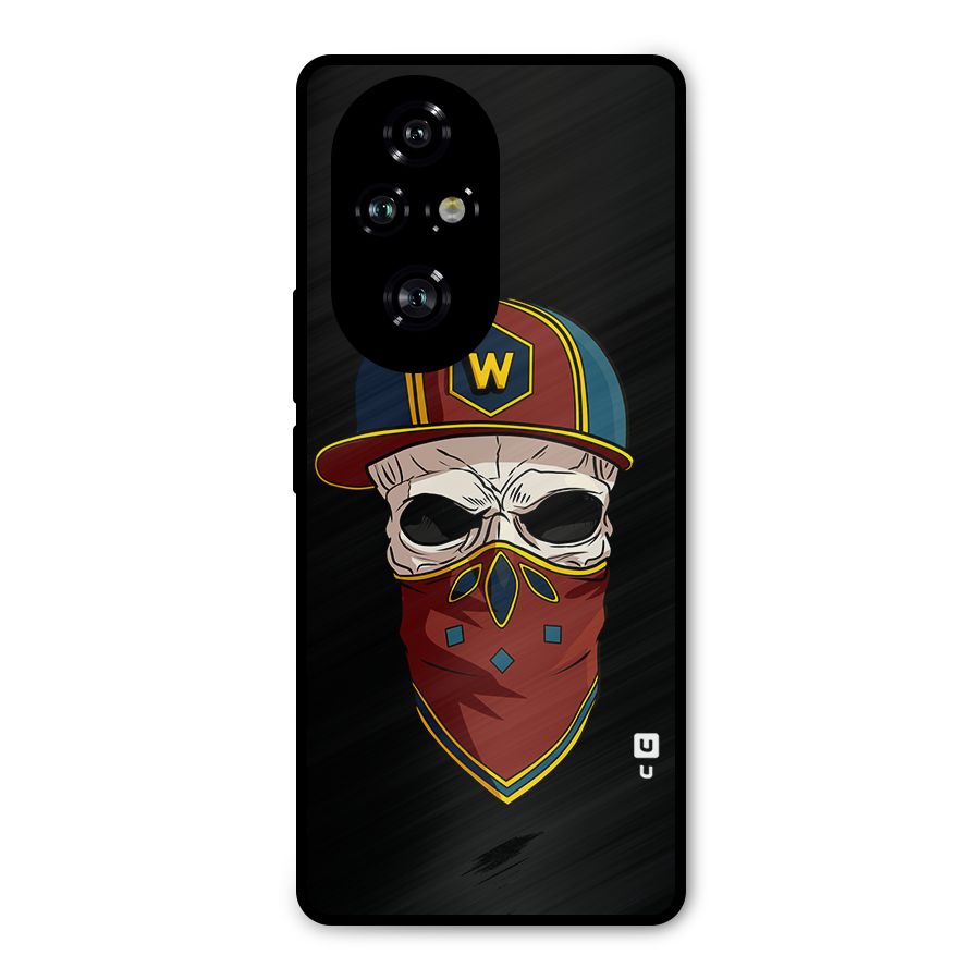 Cool Skull Mask Cap Metal Back Case for Honor 200 Pro