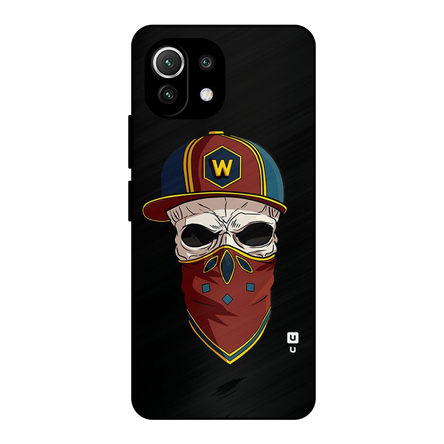 Cool Skull Mask Cap Metal Back Case for Mi 11 Lite NE 5G