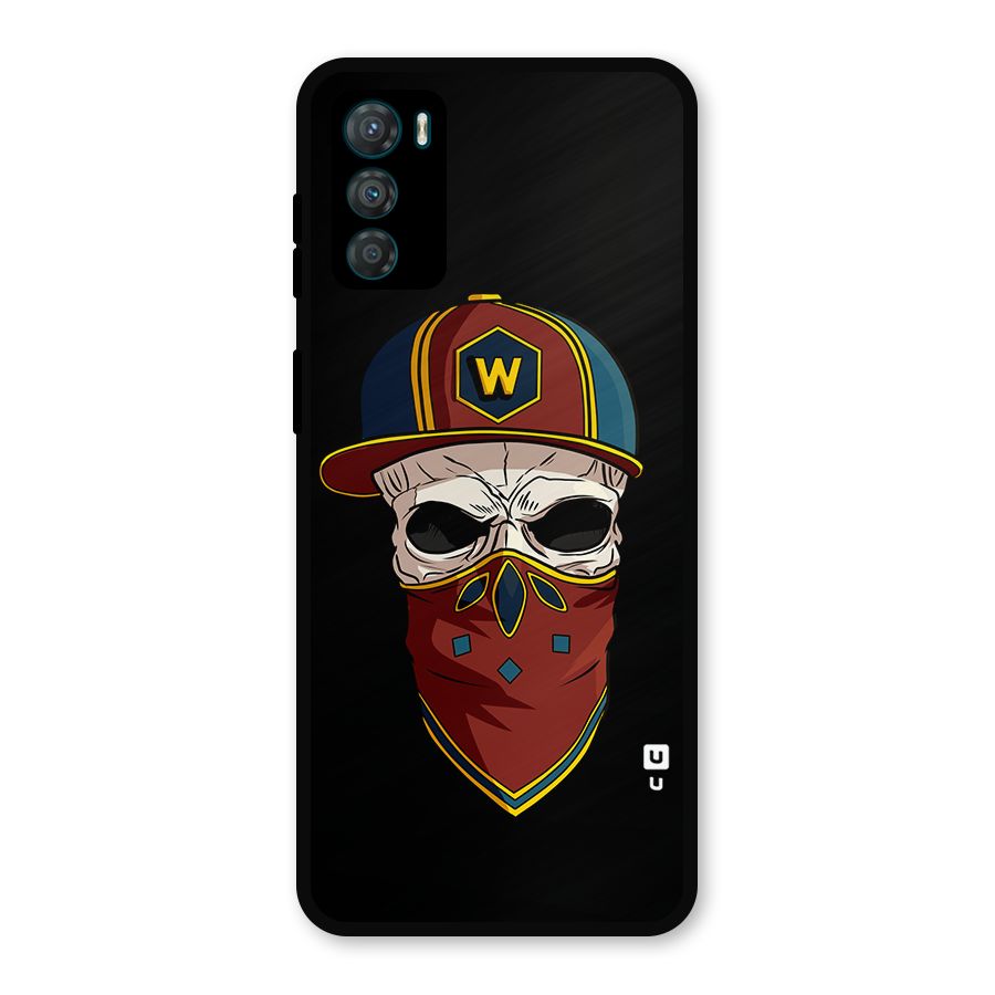 Cool Skull Mask Cap Metal Back Case for Moto G42