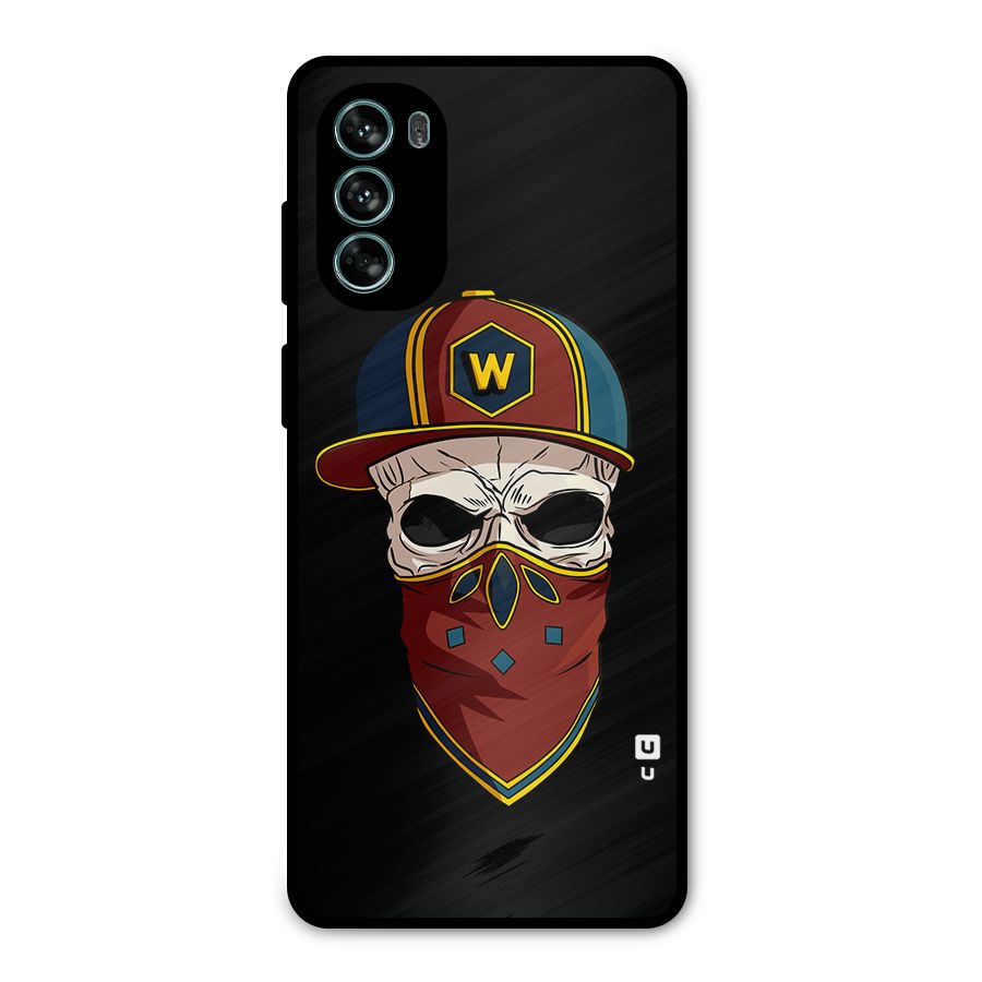 Cool Skull Mask Cap Metal Back Case for Moto G62