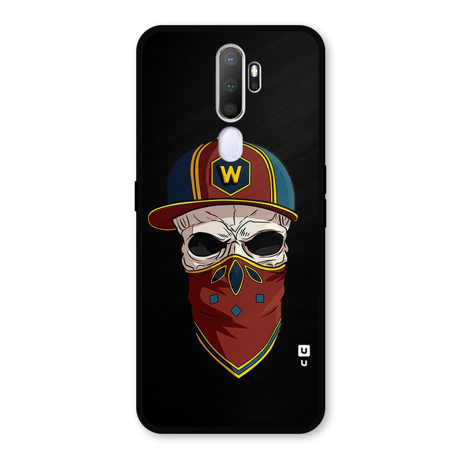 Cool Skull Mask Cap Metal Back Case for Oppo A9 (2020)
