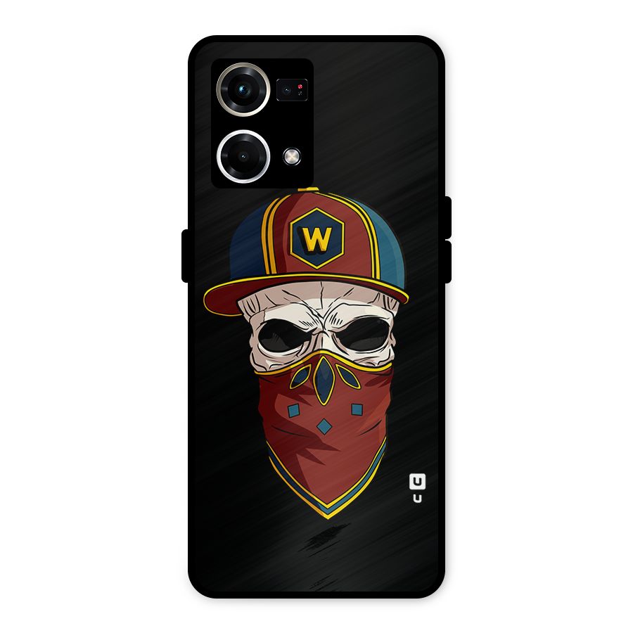 Cool Skull Mask Cap Metal Back Case for Oppo F21 Pro 4G