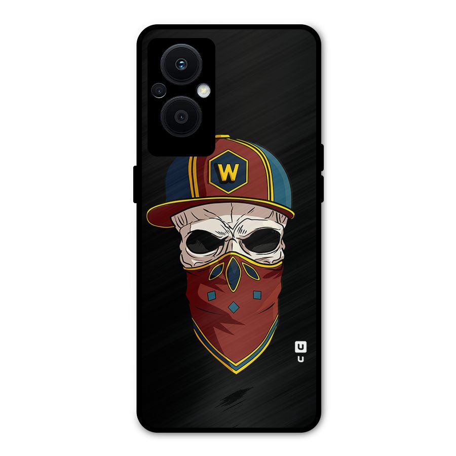 Cool Skull Mask Cap Metal Back Case for Oppo F21s Pro 5G