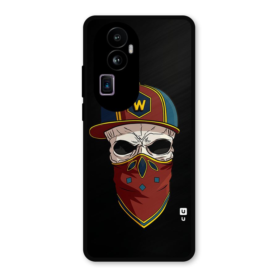 Cool Skull Mask Cap Metal Back Case for Oppo Reno10 Pro Plus