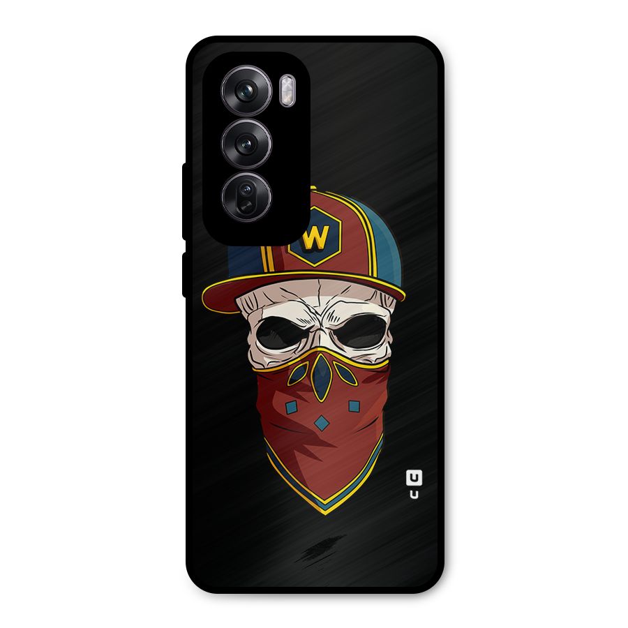 Cool Skull Mask Cap Metal Back Case for Oppo Reno12 Pro