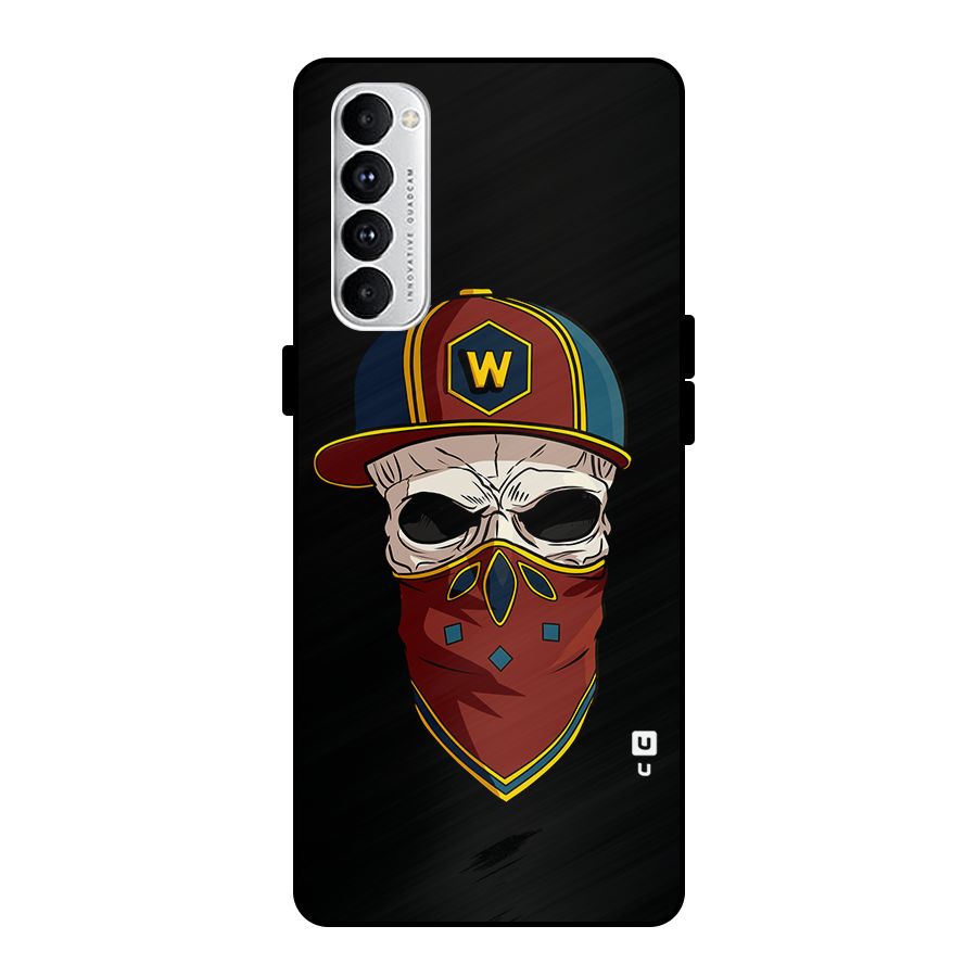 Cool Skull Mask Cap Metal Back Case for Oppo Reno4 Pro