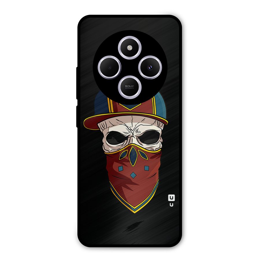 Cool Skull Mask Cap Metal Back Case for Poco C75 5G