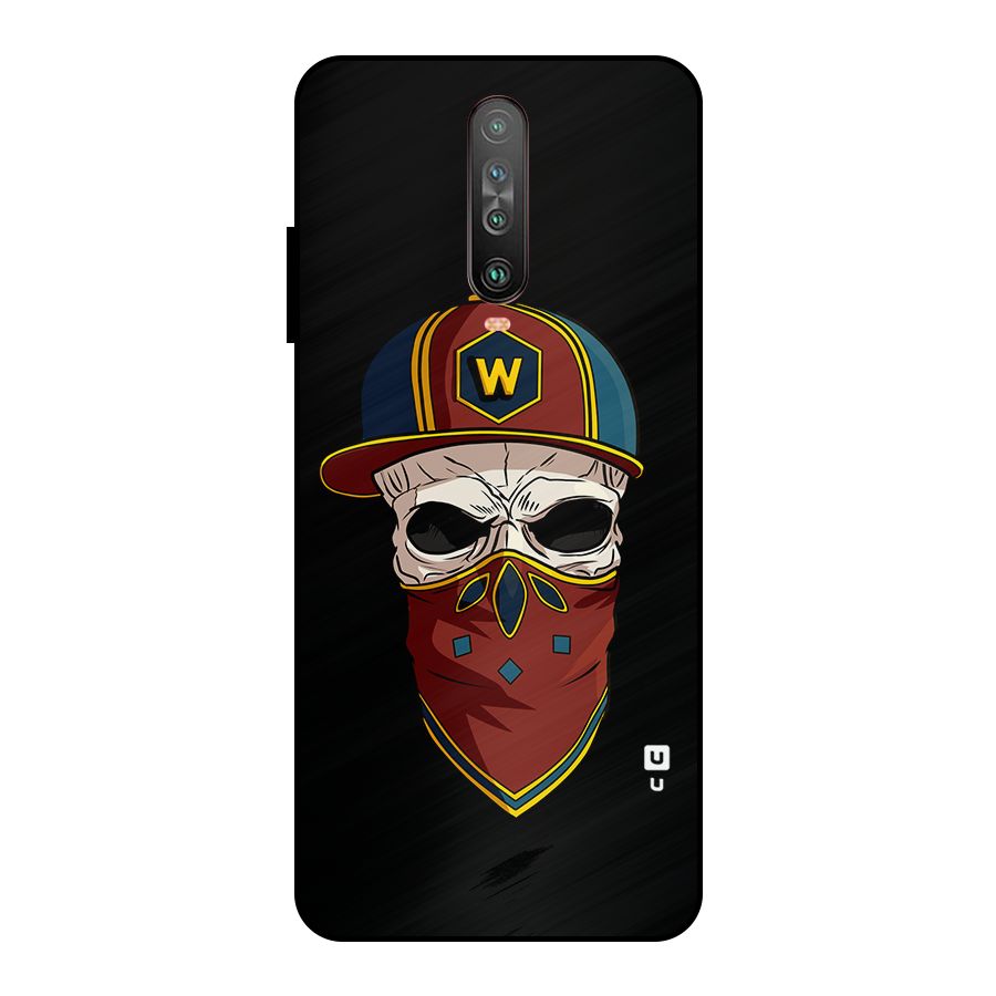 Cool Skull Mask Cap Metal Back Case for Poco X2
