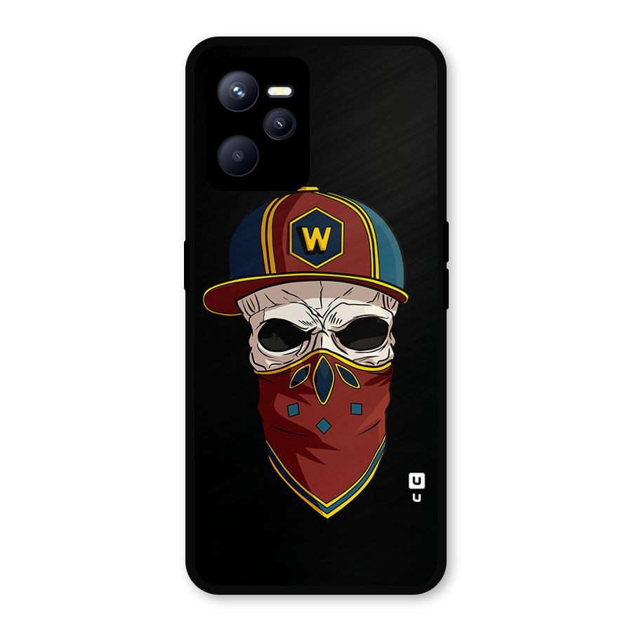 Cool Skull Mask Cap Metal Back Case for Realme C35