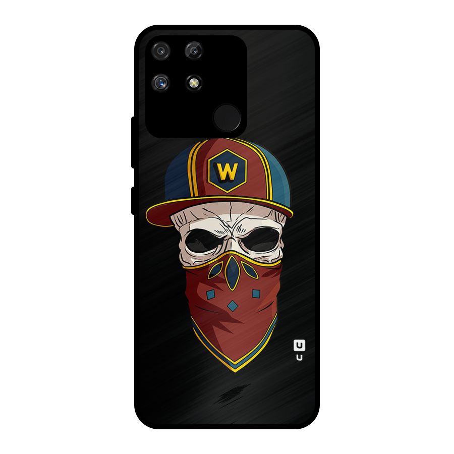 Cool Skull Mask Cap Metal Back Case for Realme Narzo 50A