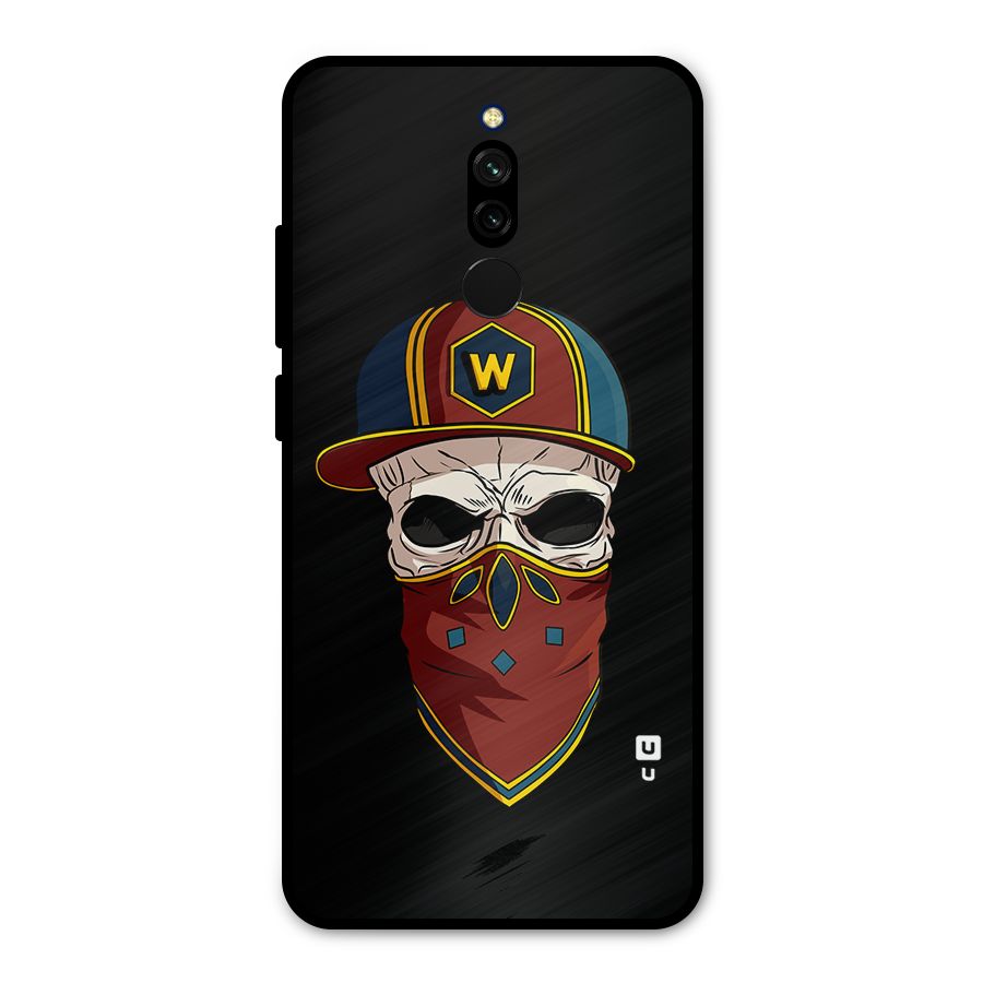 Cool Skull Mask Cap Metal Back Case for Redmi 8