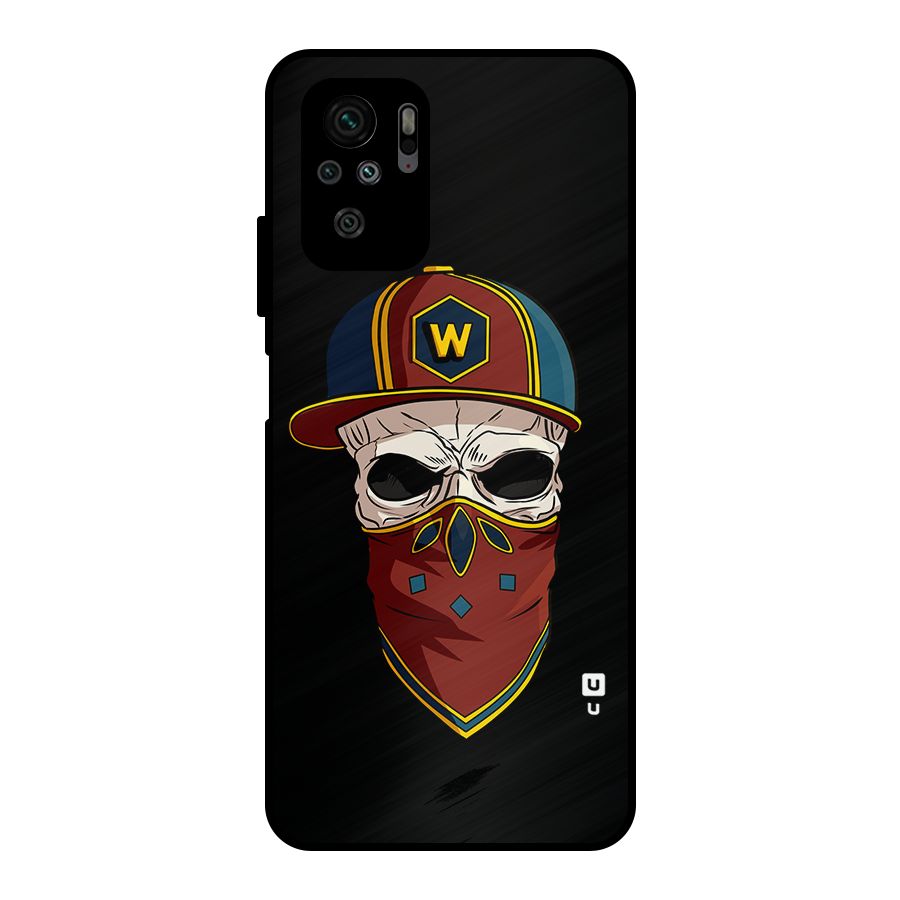 Cool Skull Mask Cap Metal Back Case for Redmi Note 10
