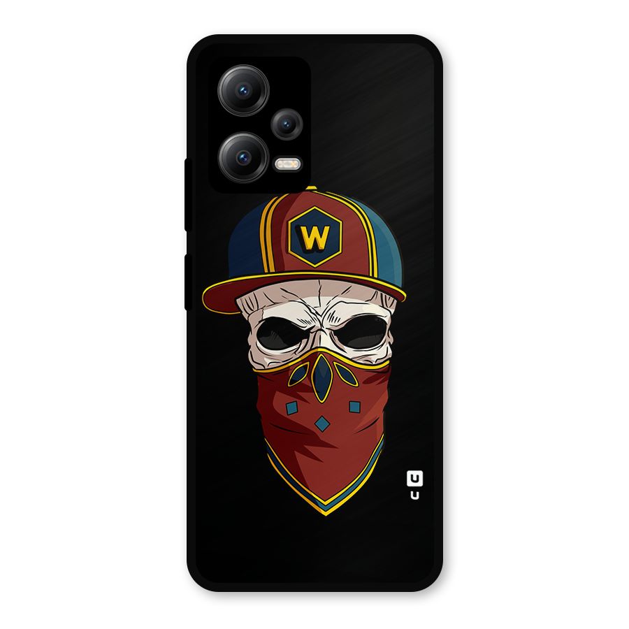 Cool Skull Mask Cap Metal Back Case for Redmi Note 12 5G