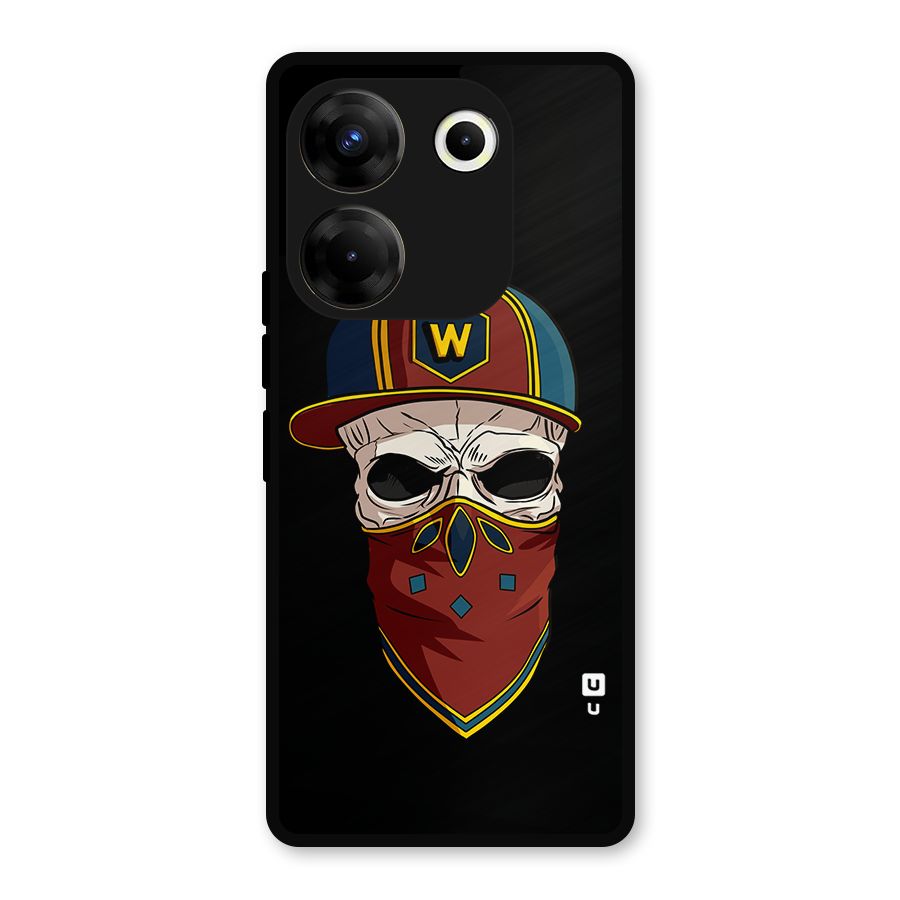 Cool Skull Mask Cap Metal Back Case for Tecno Camon 20