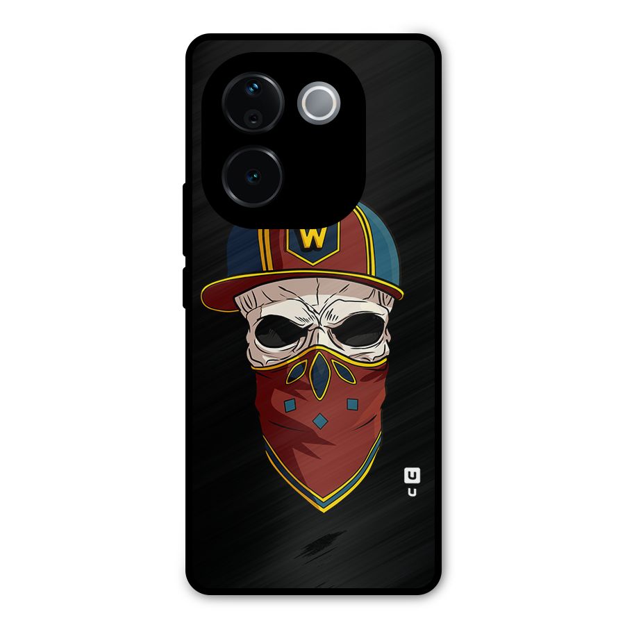 Cool Skull Mask Cap Metal Back Case for Vivo T3 Pro