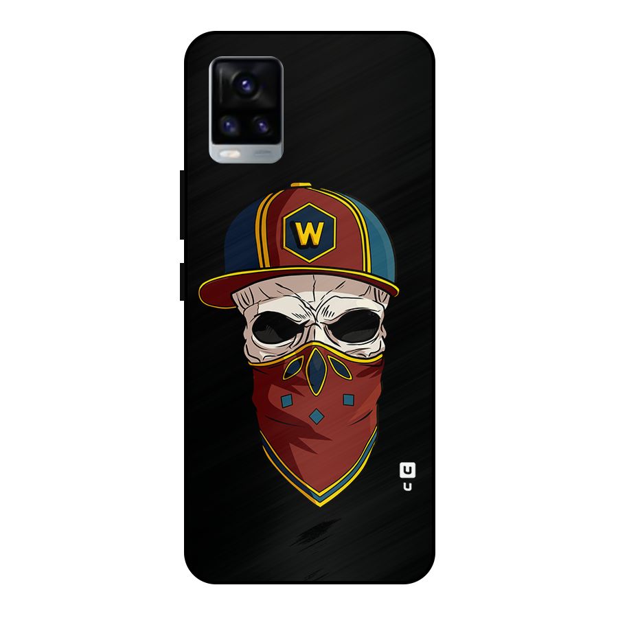 Cool Skull Mask Cap Metal Back Case for Vivo V20 2021