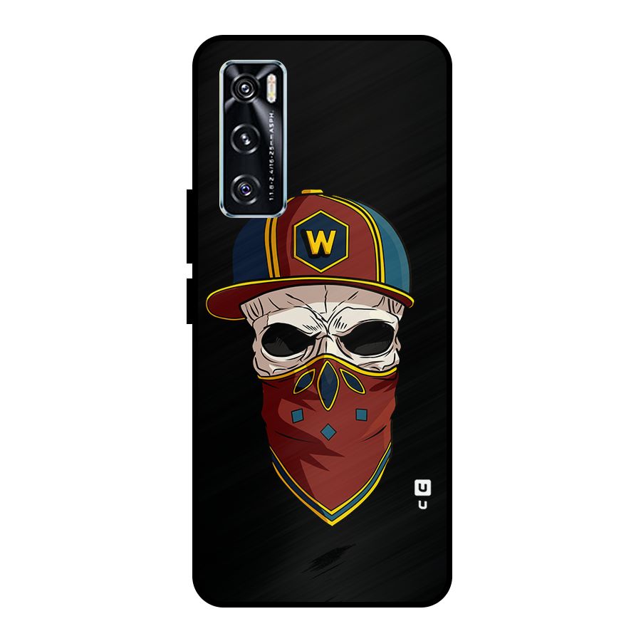 Cool Skull Mask Cap Metal Back Case for Vivo V20 SE