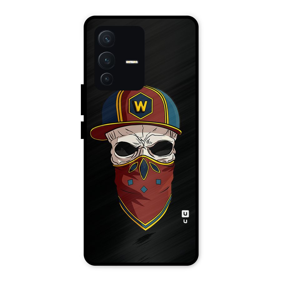 Cool Skull Mask Cap Metal Back Case for Vivo V23 5G