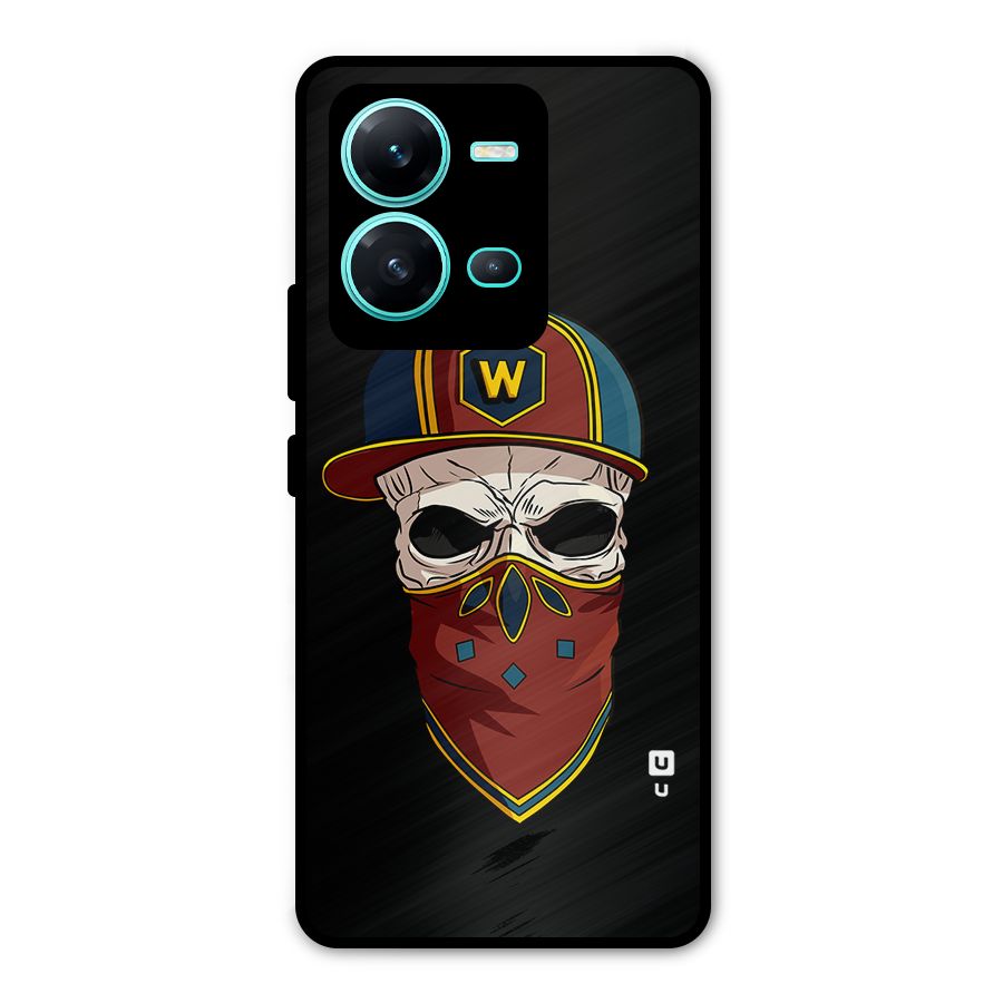 Cool Skull Mask Cap Metal Back Case for Vivo V25