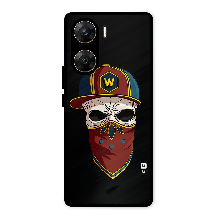 Cool Skull Mask Cap Metal Back Case for Vivo V29e