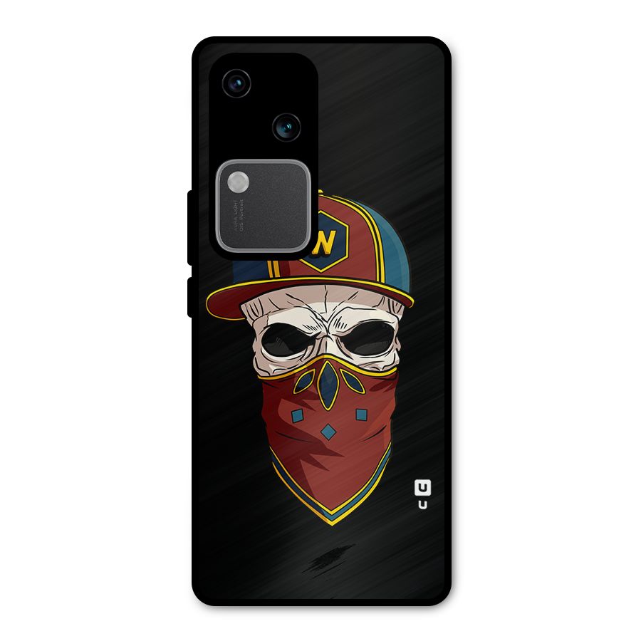Cool Skull Mask Cap Metal Back Case for Vivo V30 Pro