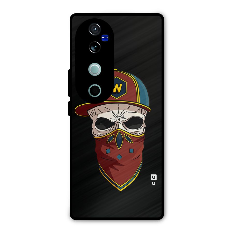 Cool Skull Mask Cap Metal Back Case for Vivo V40