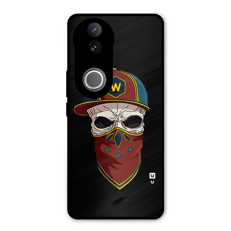 Cool Skull Mask Cap Metal Back Case for Vivo V50e