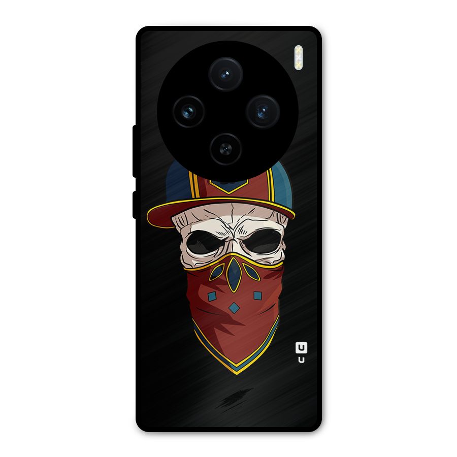Cool Skull Mask Cap Metal Back Case for Vivo X100