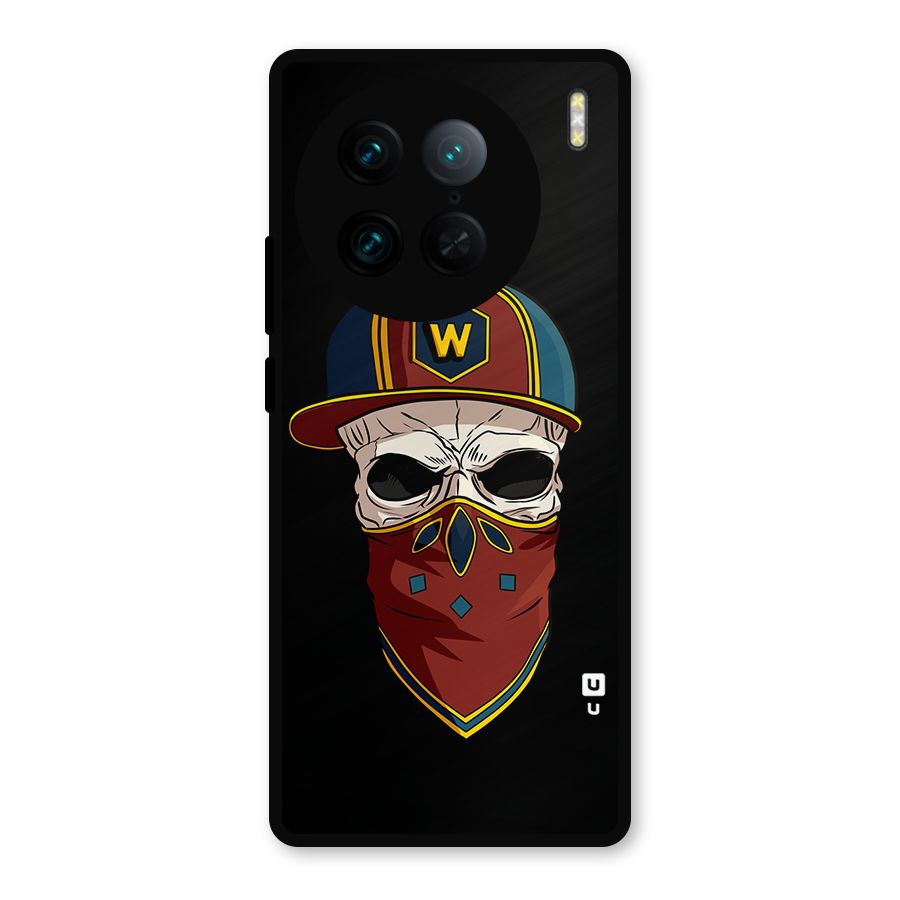 Cool Skull Mask Cap Metal Back Case for Vivo X90 Pro