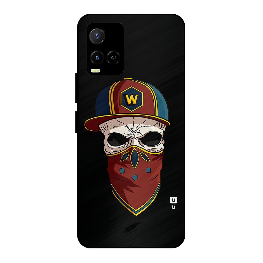 Cool Skull Mask Cap Metal Back Case for Vivo Y21T