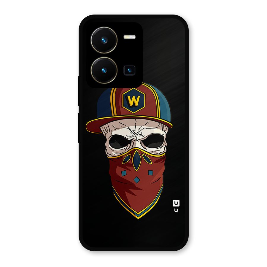 Cool Skull Mask Cap Metal Back Case for Vivo Y35