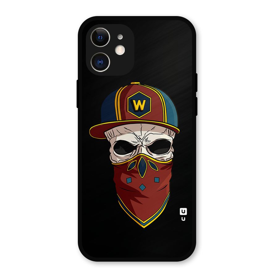 Cool Skull Mask Cap Metal Back Case for iPhone 12