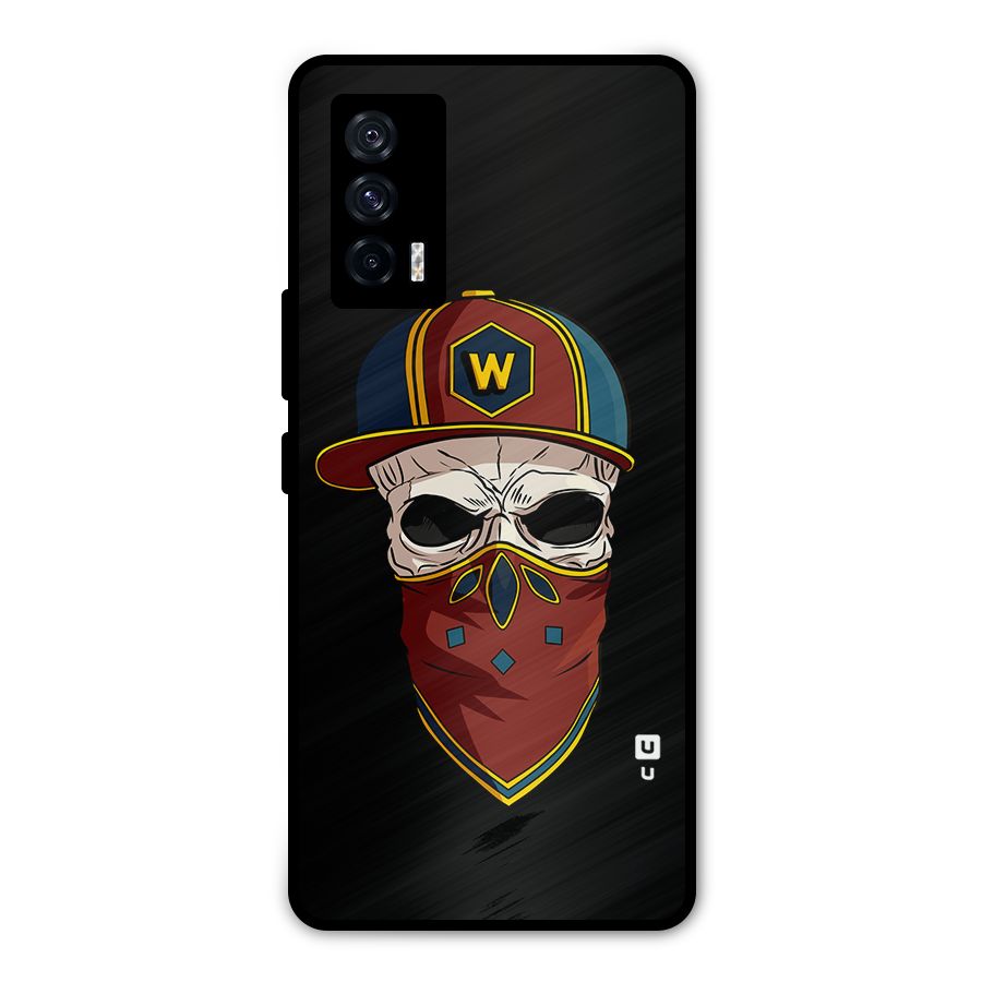 Cool Skull Mask Cap Metal Back Case for iQOO 7 5G