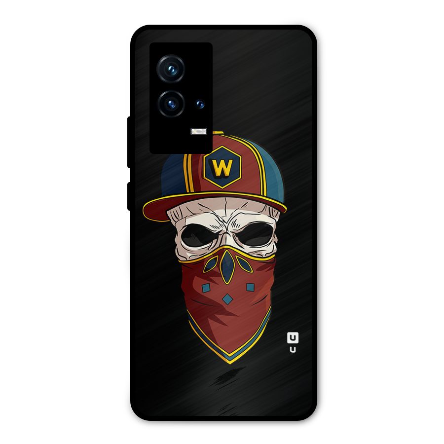 Cool Skull Mask Cap Metal Back Case for iQOO 9 5G