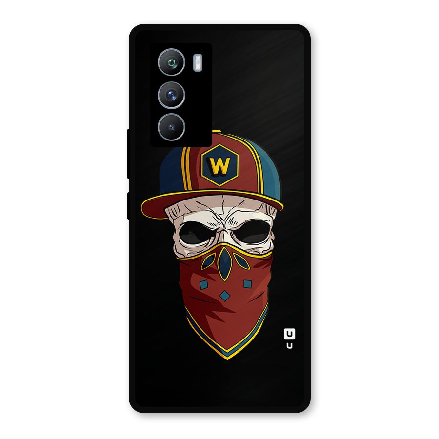 Cool Skull Mask Cap Metal Back Case for iQOO 9 SE