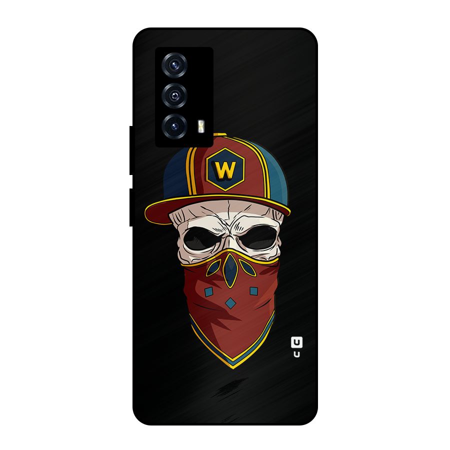 Cool Skull Mask Cap Metal Back Case for iQOO Z5