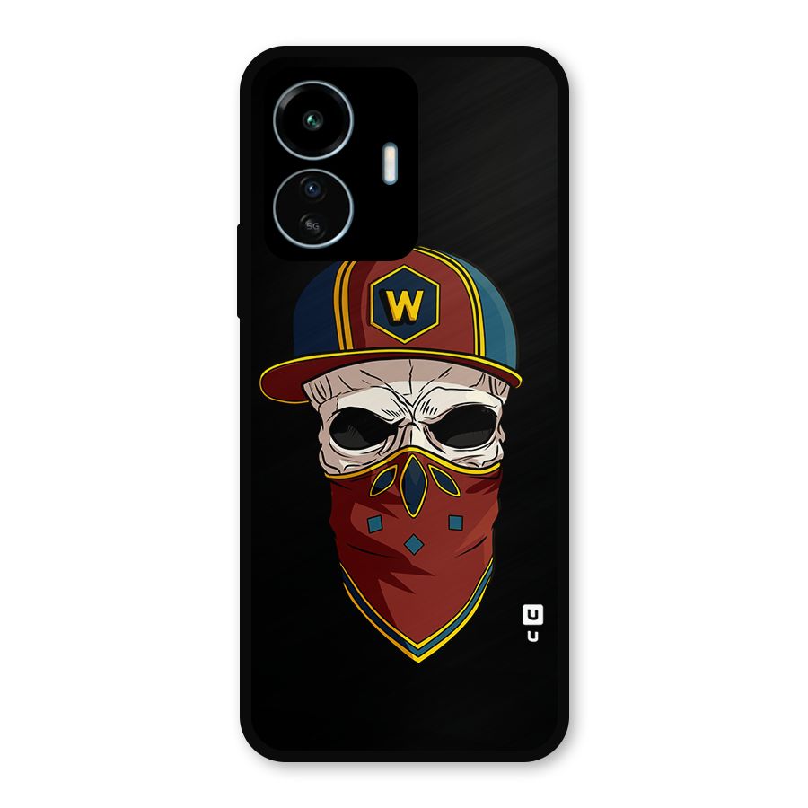 Cool Skull Mask Cap Metal Back Case for vivo iQOO Z6 Lite 5G