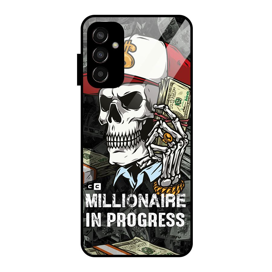 Cool Skull Millionaire In Progress Glass Back Case for Galaxy F13