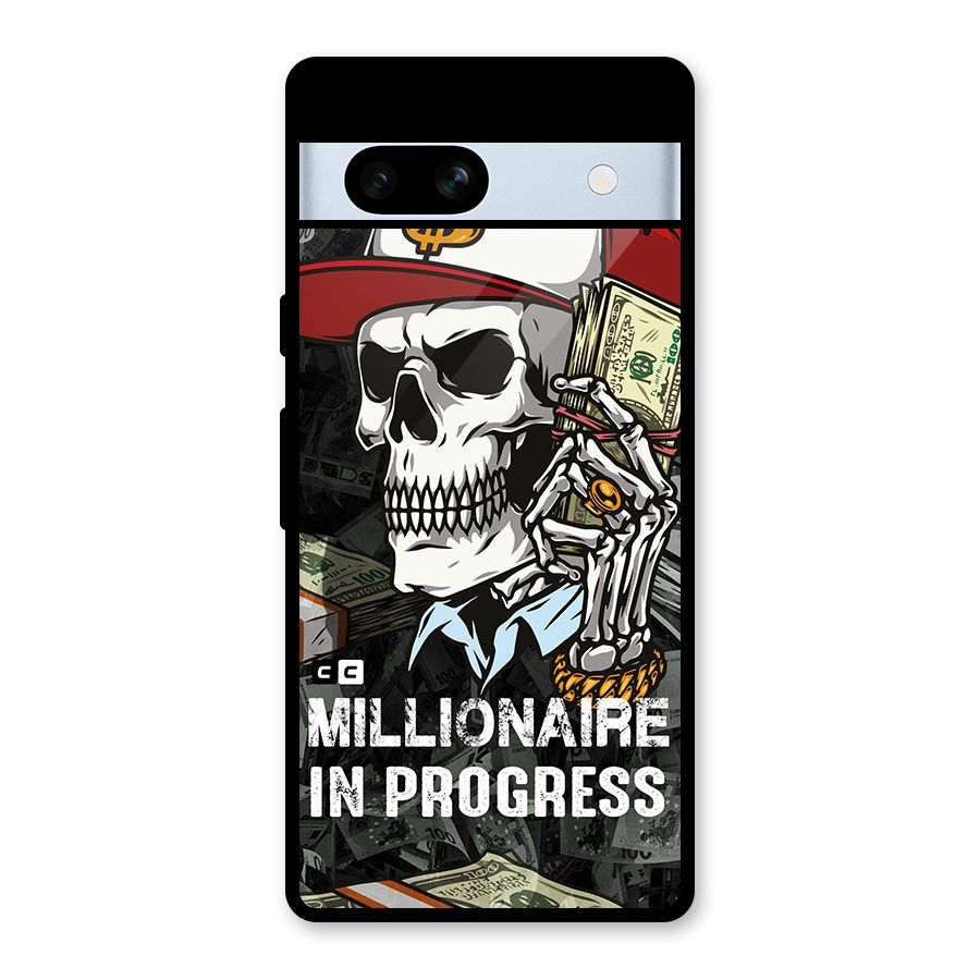 Cool Skull Millionaire In Progress Glass Back Case for Google Pixel 7a