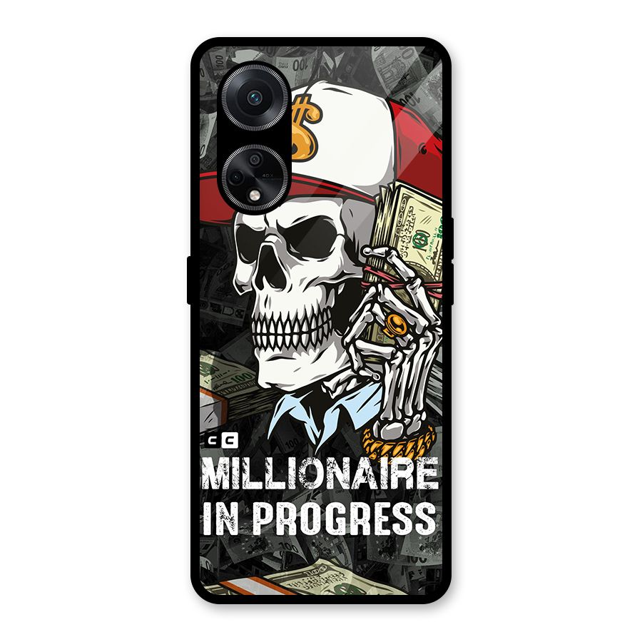 Cool Skull Millionaire In Progress Glass Back Case for Oppo F23