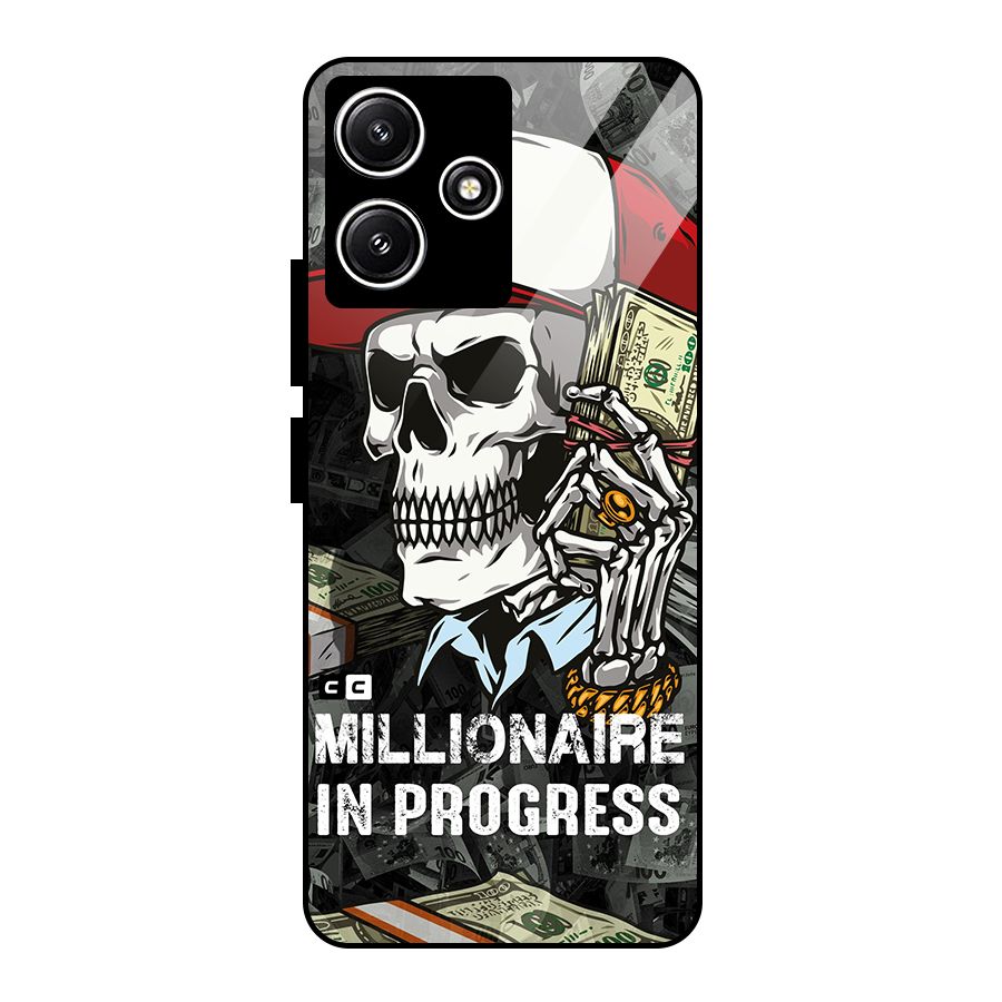 Cool Skull Millionaire In Progress Glass Back Case for Poco M6 Pro