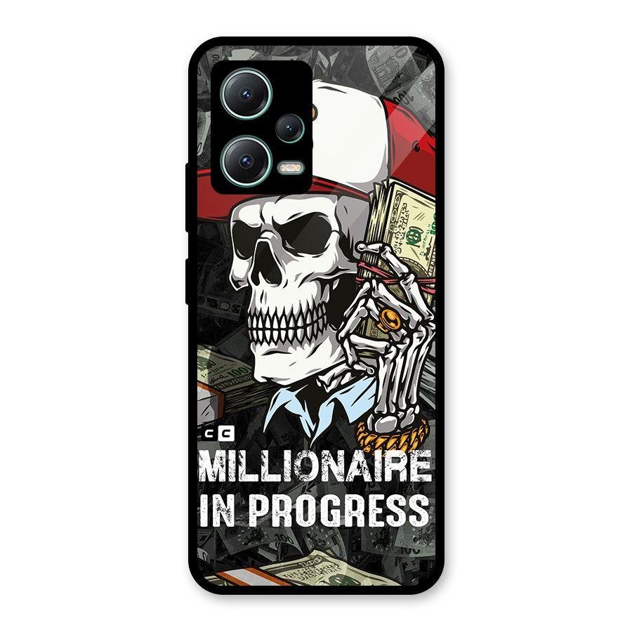 Cool Skull Millionaire In Progress Glass Back Case for Poco X5