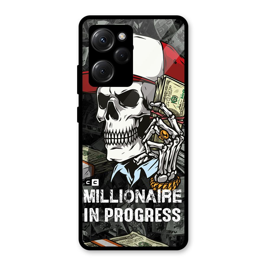 Cool Skull Millionaire In Progress Glass Back Case for Poco X5 Pro