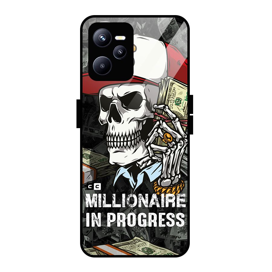 Cool Skull Millionaire In Progress Glass Back Case for Realme C35