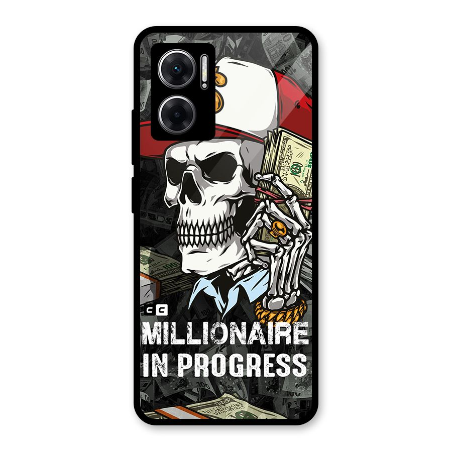 Cool Skull Millionaire In Progress Glass Back Case for Redmi 11 Prime 5G