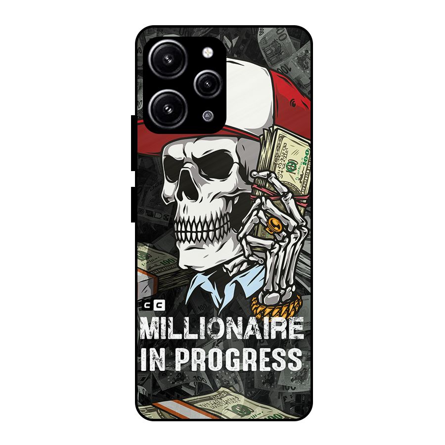 Cool Skull Millionaire In Progress Glass Back Case for Redmi 12 4G