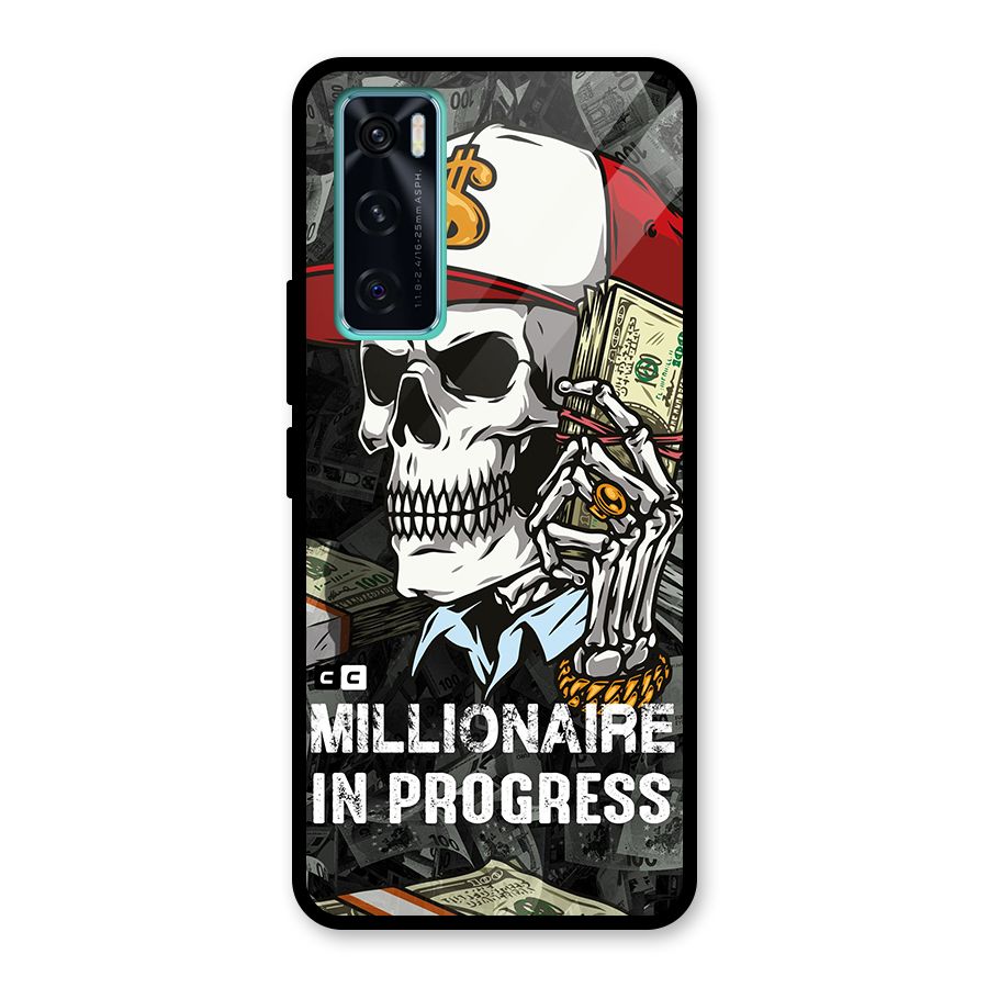 Cool Skull Millionaire In Progress Glass Back Case for Vivo V20 SE