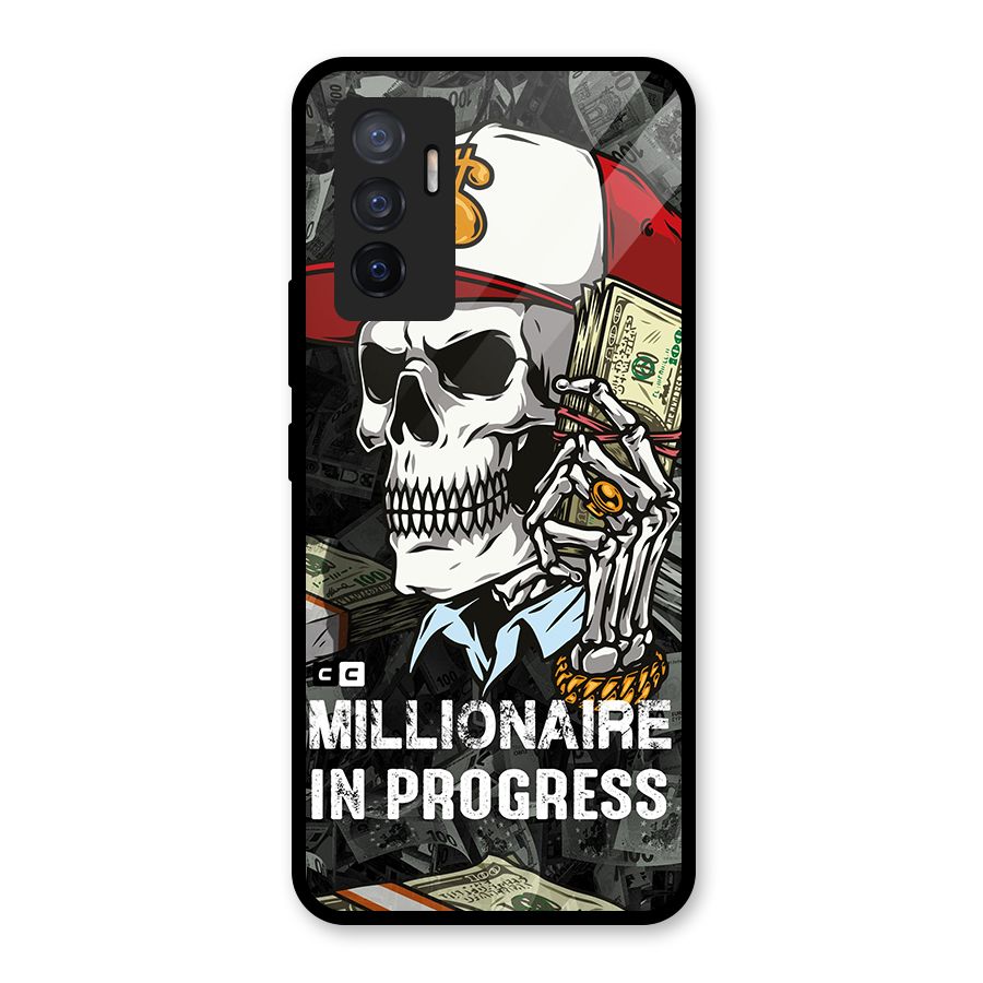 Cool Skull Millionaire In Progress Glass Back Case for Vivo V23e
