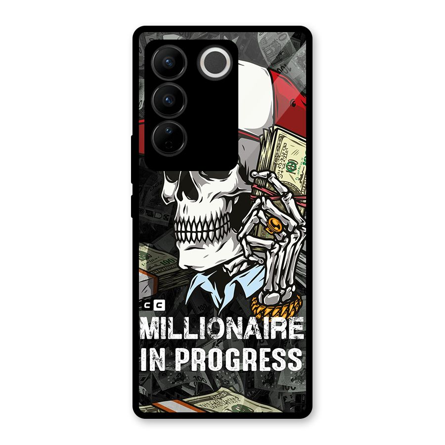 Cool Skull Millionaire In Progress Glass Back Case for Vivo V27