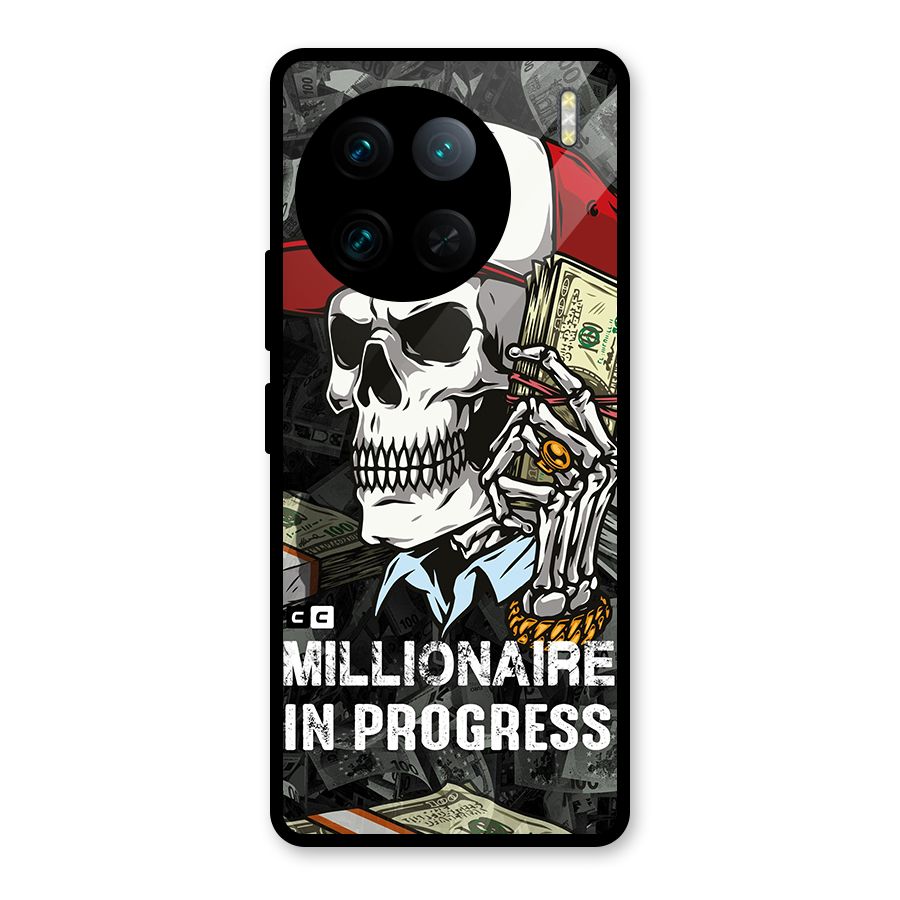 Cool Skull Millionaire In Progress Glass Back Case for Vivo X90 Pro